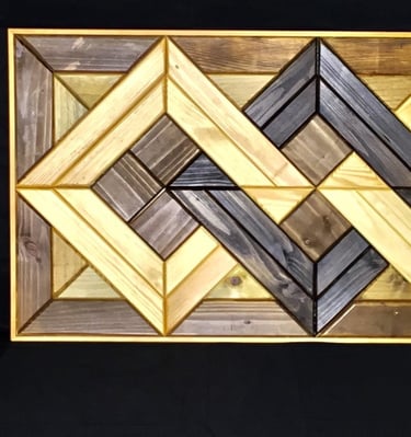 This product is made to order. Contemporary Geometric Wall Art, Wooden Mosaic, Wall Decoration.