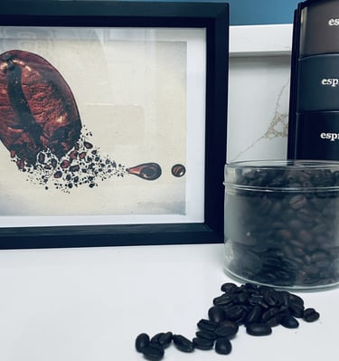 Framed Coffee Bean Art . Modern Wood Wall Art Coffee Station. This product is manufactured to order