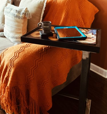 Shaped End Table, Side Table for couch. Sofa table with Metal Frame for Living Room Bedroom Bedside