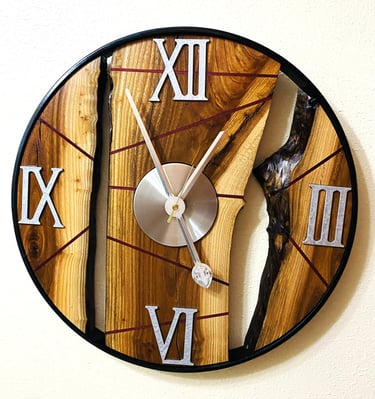 Metal and Wood Wall Art Clock.