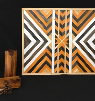 Contemporary Geometric Wall Art, Bar Wall Art, Wooden Mosaic, Wall Decoration, Modern Wooden Art for