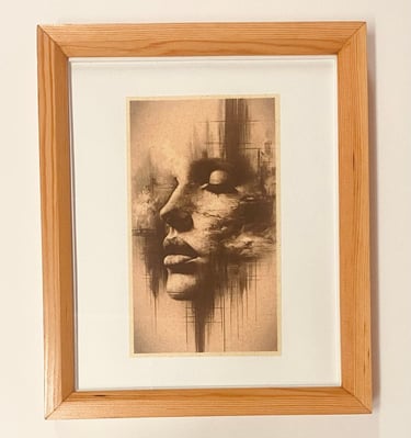 Oleo print  Wall Art . Modern Wood  Wall Art., this product is manufactured to order.