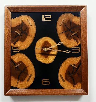 Wood wall clock with Epoxy resin, best ever gift