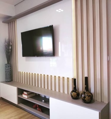 a tv screen mounted on a wall mounted on a wall