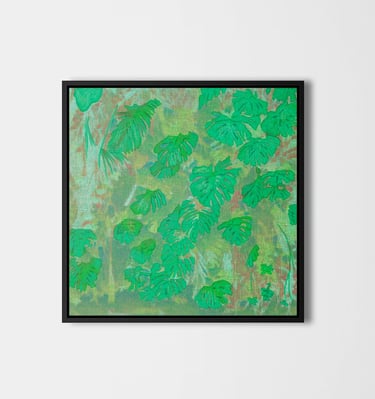 "Garden, obra de arte digital giclée 50x50cm, edição de artista contemporâneo"