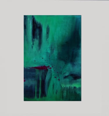 "La Tempestad, pintura de arte contemporânea inspirada em elementos da natureza"