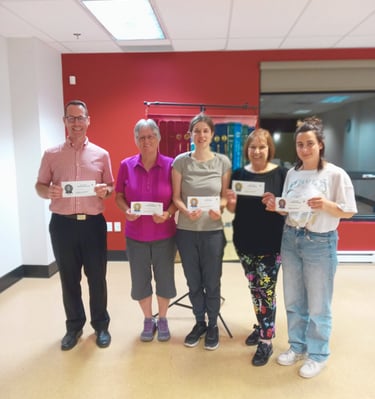 Photo de groupe avec les lauréats Méritas au Toastmasters Vallée-du-Richelieu.2