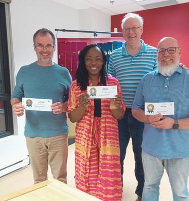 Photo de groupe avec les lauréats Méritas au Toastmasters Vallée-du-Richelieu. 3