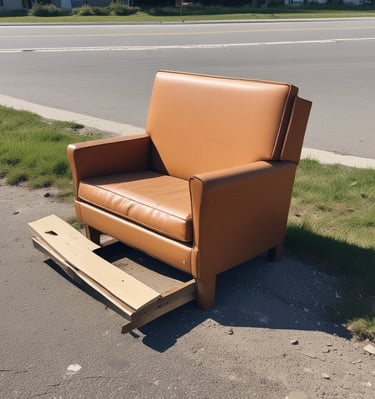 Several individuals are engaged in loading trash into a garbage truck on a city street. The scene includes large black garbage bags, blue barrels, and a no parking sign. Nearby, a man in a white tank top holds a beverage, while another in a yellow shirt stands on the truck. A person walks by with a backpack, near a building and some trees.