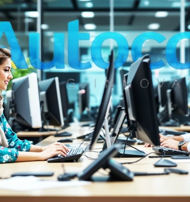 Remote team managing bookings through Autocab system for professional taxi services.