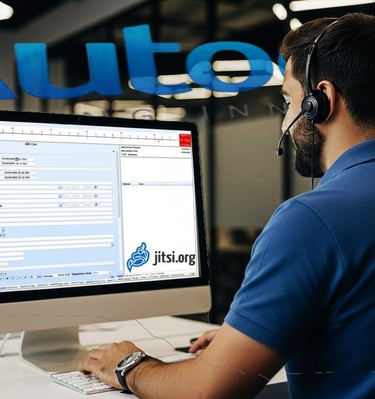 Dispatcher using Autocab platform to manage real-time taxi service bookings.