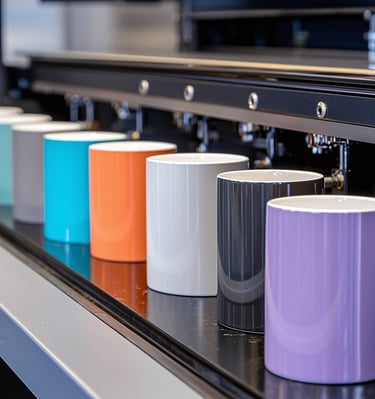 colored coffee cups