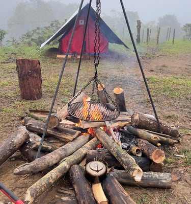Campfire on the mountain