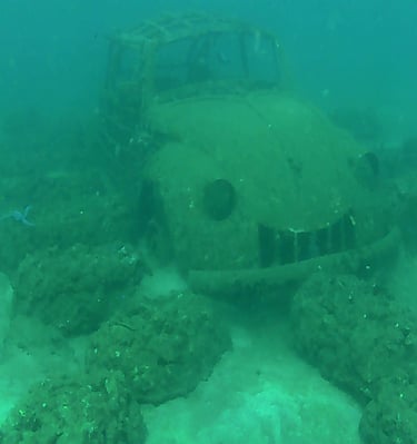 a spot showing car that is sitting on the ground at car museum spot dive