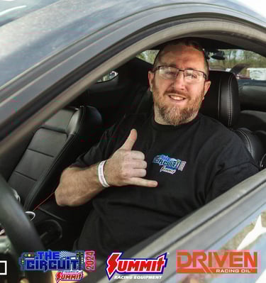 Chris Fecher racing his 2018 Ford Mustang at The Circuit: A Charity with HorsePower