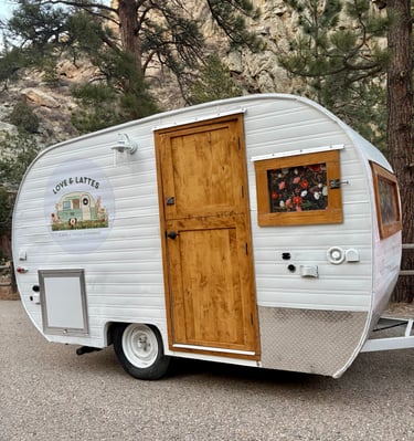 Love & Lattes Mobile set up at an outdoor Colorado event