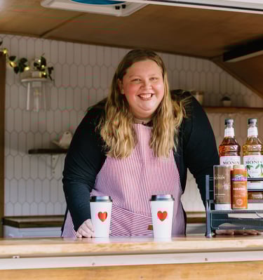 Love & Lattes Mobile Barista serving guests at a private event