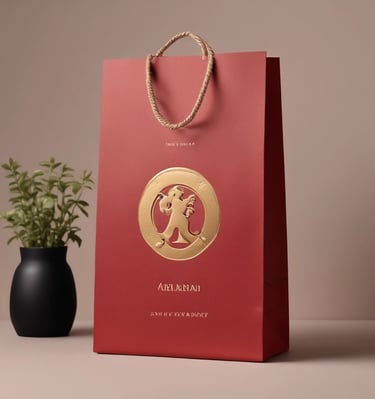 Stylish kraft paper bags displayed in a retail setting.