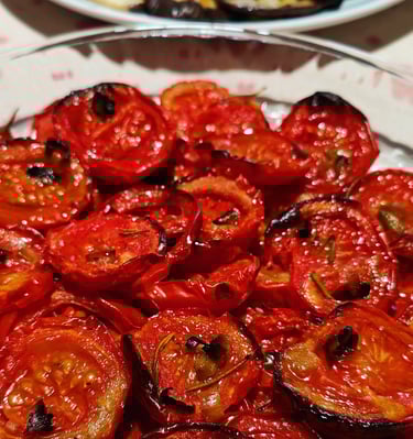 🍅 Pomodoro e melanzana al forno di legna by Indieblondie® from Le Marche in Italy™