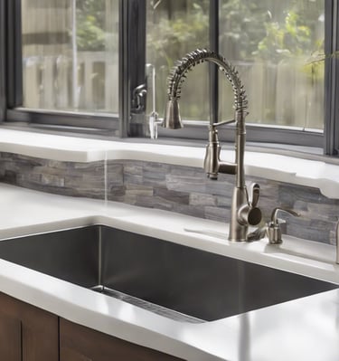 kitchen sink and countertops