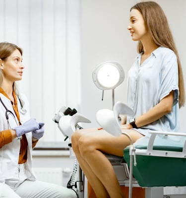 a doctor and a patient in a hospital room