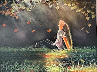 A picture of a lady sitting