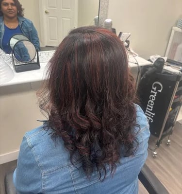 Red Highlights, Pure Beauty Hair Salon