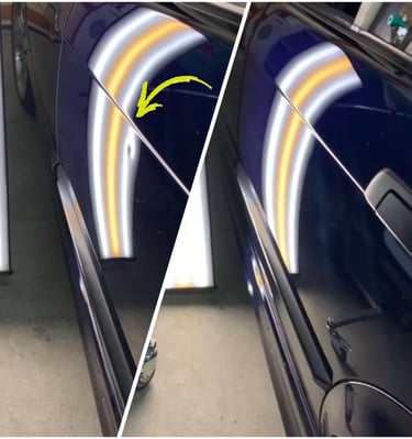 a car with a yellow arrow pointing up to the side