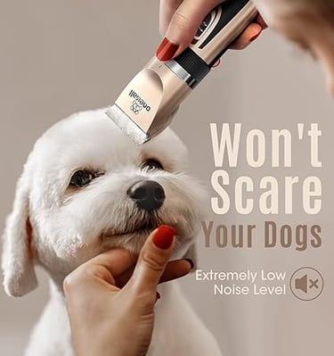  oneisall Dog Clippers Low Noise, 2-Speed Quiet Dog Grooming Kit Rechargeable Cordless Pet Hair Clip