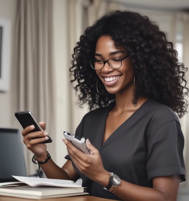 A journal page with sketches of eyes accompanied by handwritten notes in blue ink. A black pen lies on the open pages, with its cap nearby. A mobile phone displaying images of eyes rests on the journal.