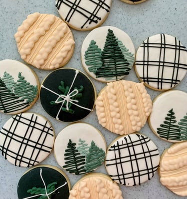 Christmas sugar cookies designed for an order