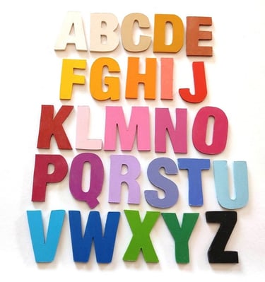 Alphabet en bois peint 