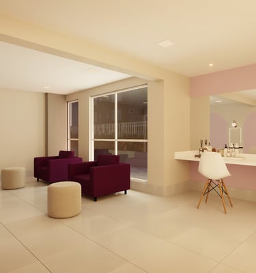 a living room with a couch and a chair