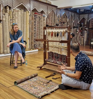 Kelionės į Indiją Travel India Carpet craft cashmere