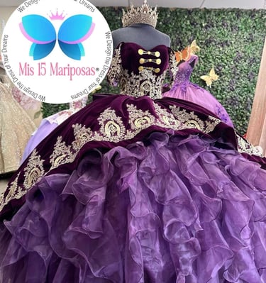 Purple Quinceanera Dress Made Exclusive for Alamo Bridal In San Antonio TX. Quince Dream Dress