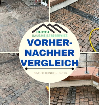 Pflastersteine Reinigung vorher nachher vergleich