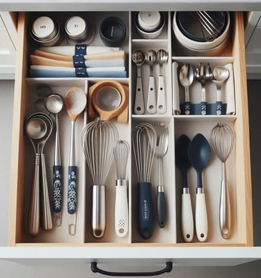 Organized Kitchen Drawer with Tools
