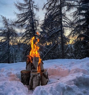 A Norwegian birch fire furnace