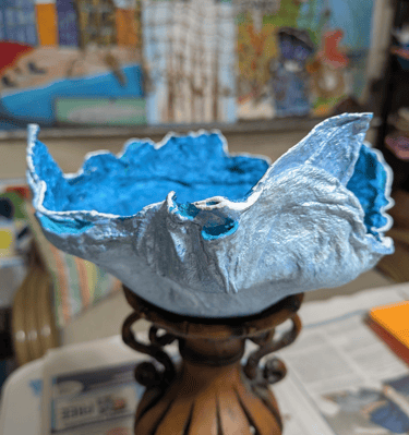 Papier-Mache Trinket Bowl featured on YouTube.