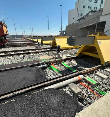 Bumping posts, rail engineering