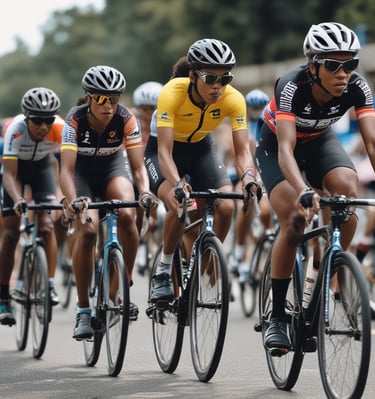 A vibrant team photo of the velo city riders racing team at a local event.