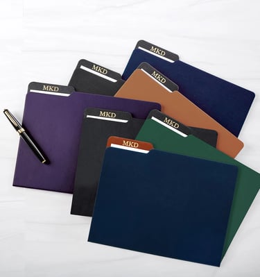 Luxe file folders in various colors