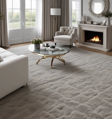 Luxurious carpet and curtains adding a rich texture to a contemporary room