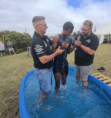Baptism of one of our boy's we mentor