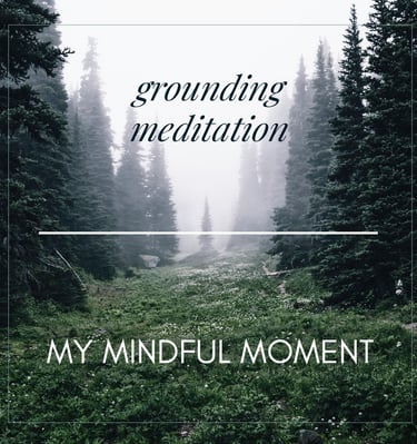 a forest with a quote about grounding meditation