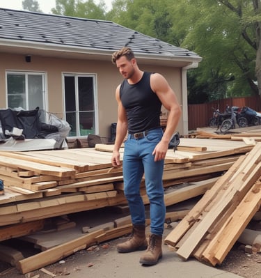 A before-and-after image showcasing a post-construction cleanup.