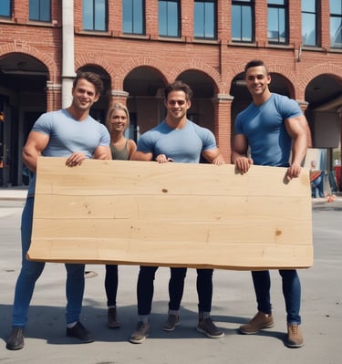 A team of cleaners organizing a residential space.
