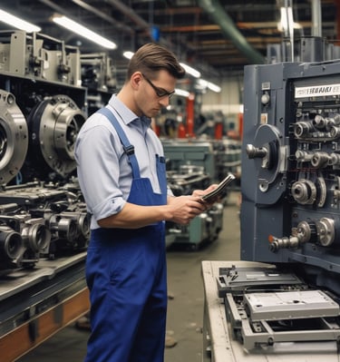 A railcar being carefully inspected and serviced under bright industrial lighting
