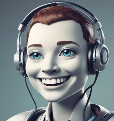 A sleek, futuristic AI agent interface glowing on a high-tech screen