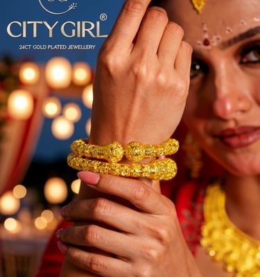 City Girl Jewellery - citygirlbangles - 18 Carat Gold Plated  - Bridal Wear - Bangles Set